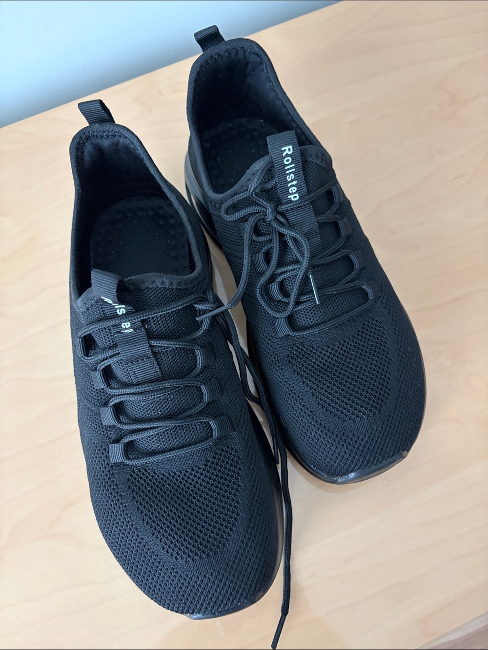 Men’s Black Knit Athletic Sneakers — Lightweight Comfort